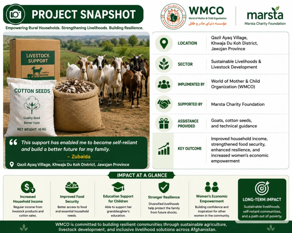 Project snapshot: sustainable livelihoods and livestock development in Jawzjan.